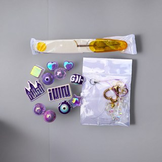 GIDLE女娃DIY手繪串珠鐳射炫彩掛鏈 Neverland周邊掛件DIY材料包, gidle串珠一套 材料包, 1個