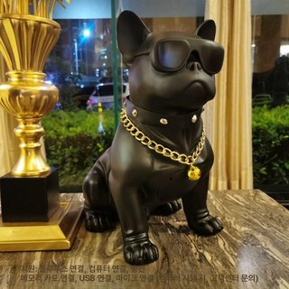 블루투스 전신 인테리어 애견 불독 강아지 스피커 카페 무선스피커 휴대용, p11 초대형-매트 블랙 A, 공식 표준