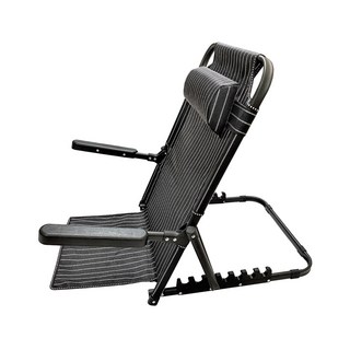 感恩使者 多功能靠背架 可調節頭枕 地板椅 可折疊收納 舒適透氣材質, 黑底白紋, 1件