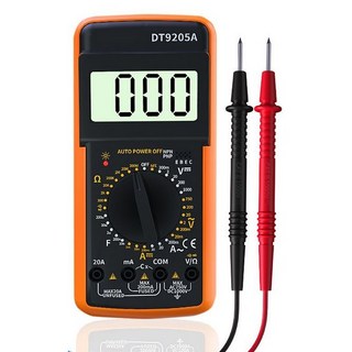 電子三用電表 大字體 教學三用電錶 量測電壓 電阻 電流 電容 電晶體 二極管 短路蜂鳴器 DT9205A, 1個