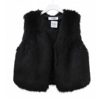 메리앤유 볼륨 파티 룩 페이크 털 에코퍼 조끼
