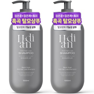 [모발빠짐 79%개선] 1+1 헤디안 흑곡 탈모샴푸 대용량 검은콩 증상완화 남자 여성, 2개, 1L
