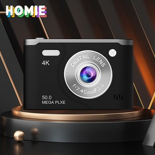 HOMIE 디지털카메라 6400W 픽셀 카메라 2.4인치 고화질 화면 빈티지카메라 64GB 여행용, 블랙