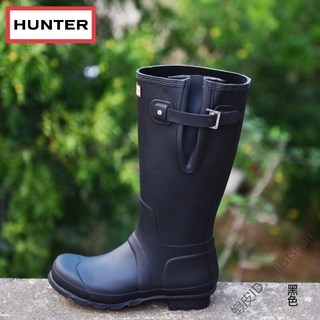 日本代購 hunter 雨鞋 雨靴 新款加絨保暖男惠靈頓高筒時尚防水防滑橡膠水鞋可調筒圍款高端大牌 涉水登山溯溪鞋