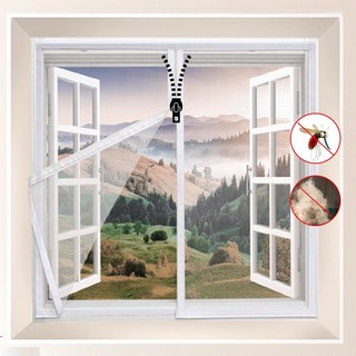 TOOLIVA 지퍼로 열어 사용할 수 있음 창문 방진 미세방충망, 1개