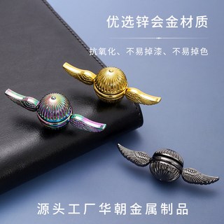 丘比特鋅合金指尖陀螺 創意旋轉神器 休閒炫彩天使翅膀, 1個, 闇夜黑
