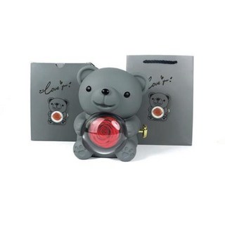 여자친구 발렌타인 데이 포옹 곰 회전 반지 케이스