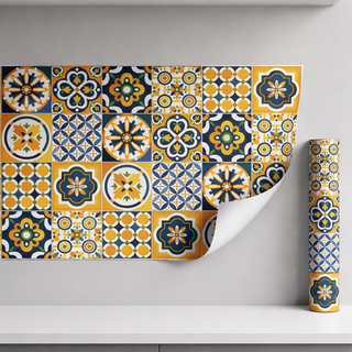 붙이는 타일시트지 주방 욕실 가구 시트지, 말라가의 석양