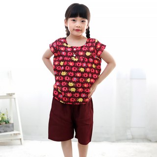 아동용 코끼리 와인 인견 잠옷 상하세트