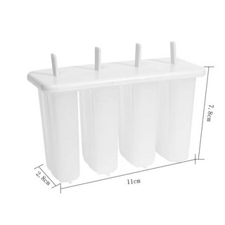 超低價！夏季 4 格冰淇淋機/工具冰棒模具/冰棒托盤兒童 DIY 自製工具, (4 冰棍) 白色, 1個