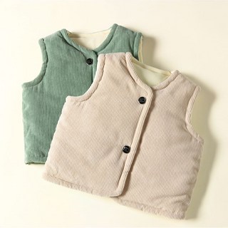 嘟嘟家兒童外套秋冬季兒童加厚加絨棉馬甲男女童夾棉馬夾兒童潮流百搭外穿背心