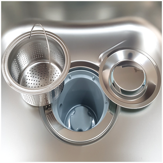 싱크대거름망/뉴프리미엄 스텐거름망 스텐덮개, 1개, 2.뉴프리미엄스텐걸름망+H.P스텐덮개