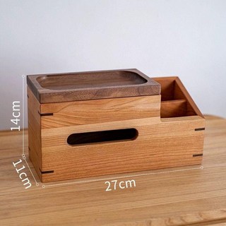 원목 우드 티슈 엔틱 인테리어 업소용 테이블 각케이스 식당 거실 냅킨, 원목 티슈 박스 B형