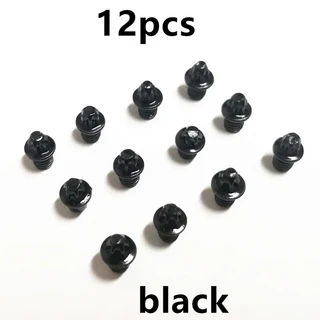 12/20 PCS 자전거 페달 볼트 M4 스틸 스터드 핀 네일 사이클 미끄럼 방지 스파이크 부품, black-12pcs