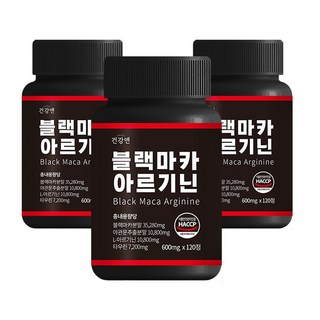 블랙마카 아르기닌 야관문 타우린 함유 식약청 HACCP 인증, 3개, 120정