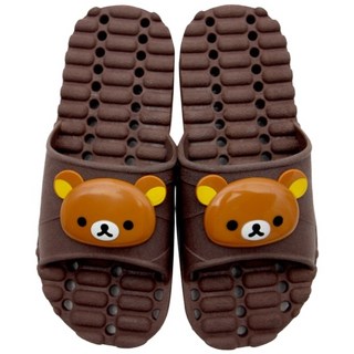 SHABATH 立體拉拉熊造型 防滑排水浴室拖鞋, 咖啡色, 1雙