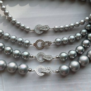 스와로브스키 흑진주 목걸이 여성 진주 목걸이 실버925 6mm 8mm 10mm