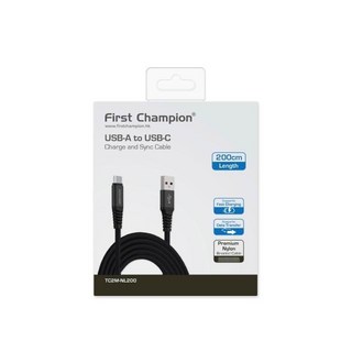 First Champion USB-A to USB-C 充電傳輸線 130cm, 1個, 200cm, 200cm