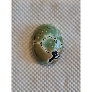 天然湖北原礦綠松石綠松玻璃瓷蛋面裸石，獨特原礦，手工飾品DIY材料，一圖一物, 1個, B.菜籽12.8*9.8*5／1g