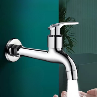 304不鏽鋼壁式水龍頭 - 加厚全銅閥芯 適用於陽台洗衣機, 1個