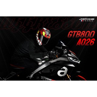 【PUPU SHOP】ASTONE GTB800 AO26 最新彩繪 雙鏡片 全罩式安全帽, 平光黑/紅,XL