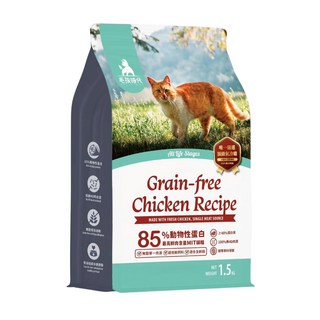 毛孩時代無穀貓糧 85%動物性蛋白 單一肉源 低敏配方 全齡貓適用, 雞, 1.5kg, 1個