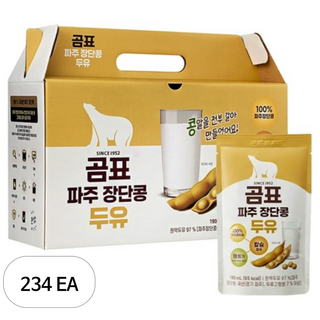 곰표 파주 장단콩 두유, 190ml, 234개