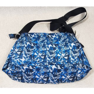 [관부가세포함] Baggallini 바갈리니 숄더 크로스바디 파우치 백 블루/ 화이트 버터플라이 지퍼