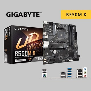 GIGABYTE 技嘉 B550M K M-ATX AM4腳位 主機板，支援多款處理器，打造高效能電腦