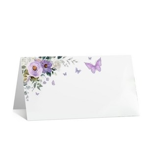粉紫色氛圍邀請函蝴蝶水彩小卡片 小巧便攜ins風創意卡, 【1包10片】, 1個