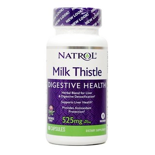 [당일배송] 정품 나트롤 milk thistle 525mg 60캡슐 면역력 피로회복, 60정, 1개