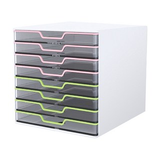 카파맥스 데코 투명 서류함, 혼합색상, 8단