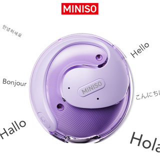 MINISO X15PRO OWS 블루투스 이어폰은 135개 언어 AI 번역 기능을 갖춘 HiFi 스포츠 이어폰입니다, 보라색, AI 버전