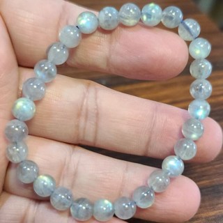 灰月光石月光石拉長石手鍊手環手珠6mm天然水晶玉石