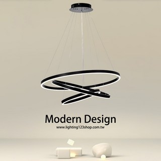 燈飾123 層次吊燈 LED 客廳吊燈 現代簡約風格 節能省電 優質材料 台灣出貨, Black