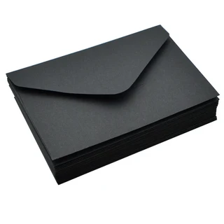 20pcs 작은 빈티지 클래식 종이 봉투 화이트 블랙 크래프트 미니 창 쓰기 편지 도구 선물 카드 홀더, 02 Black