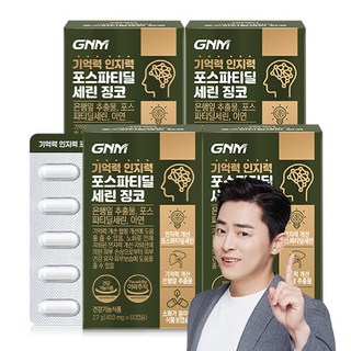 [1박스당 1개월분] GNM 기억력 인지력 포스파티딜세린 징코 / PS 은행잎추출물 두뇌건강, 60정, 4개