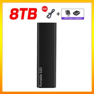 기존 휴대용 외장 하드 드라이브 1TB 모바일 솔리드 스테이트 USB 3.1 노트북 Mac 디스크 ssd, 04 Black-8TB