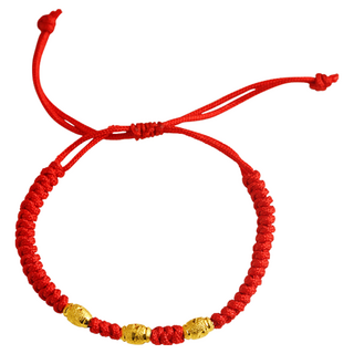 編織好運珠平安紅繩手鍊 (B1009)