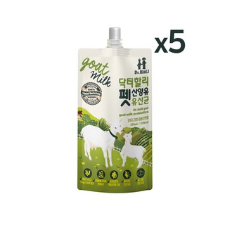 (최신제조일) 강아지 산양유 우유 고양이 락토프리 저지방 펫밀크, 상세 설명 참조, 180ml, 5개