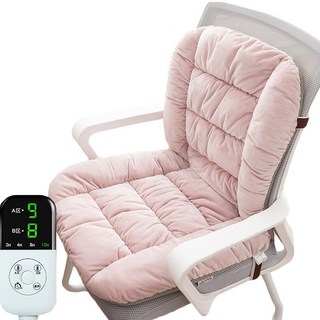 Sorpci 1인용 전기방석 온열방석 소파 등받이 의자 전기매트 돼지코 증정, 핑크, 45cm*50cm*45cm