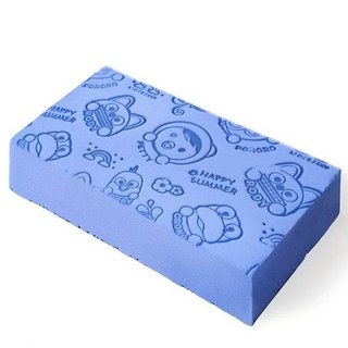 Pororo卡通造型寶寶海綿沐浴擦 柔軟親膚 可愛造型 讓寶寶愛上洗澡, 藍色, 1個