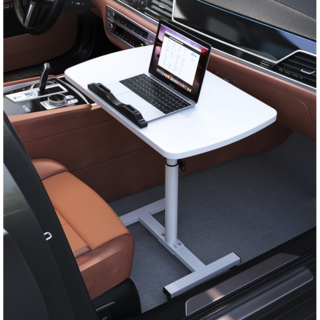 바래움 자동차 조수석 높이조절 폴딩 테이블 식탁, 화이트, 1개