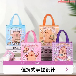 doly 兒童禮品袋 無紡布水豚手提袋 卡皮巴拉卡通購物袋 可愛折疊禮物袋, 1個, 混色,寬22*高23*側11CM    20個
