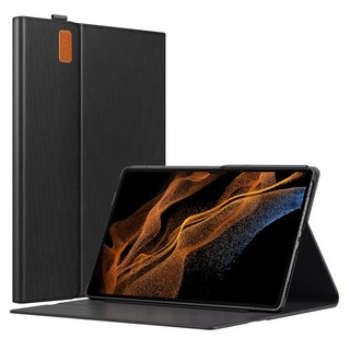 MOKO 갤럭시탭 울트라 포트폴리오 북커버 케이스, 블랙, 1개