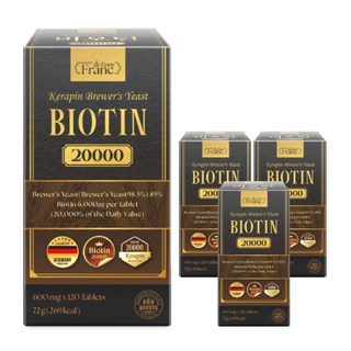 프랑드유로 케라핀 맥주효모 비오틴 20000, 4개, 120정