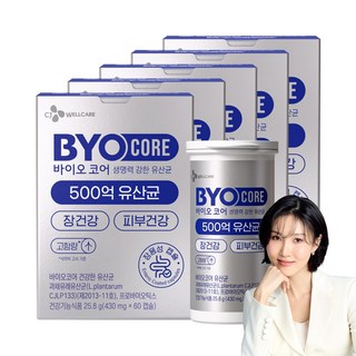 500억 유산균 CJ 바이오코어 고함량 특허유산균 5박스 장용성 캡슐, 60정, 5개