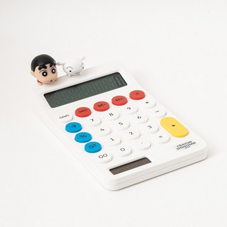 짱구&흰둥이 빼꼼 피규어 계산기 사무용 학생용 탁상용 데스크용 휴대용 정식판매