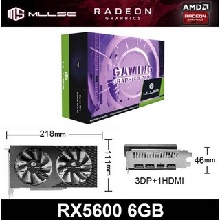 MLLSE 새로운 Radeon RX5600 6GB 그래픽 카드 GDDR6 6GB 게임용 컴퓨터 GPU AMD RX5600 6GB 게임 데스크탑 컴퓨터 그래픽 카드