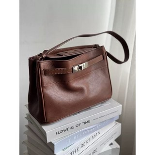 木木子家 視拍24cm高品質頭層牛皮凱莉包 植鞣牛皮肩背包 側背包 斜跨包 腋下包 真皮包包 牛皮包包